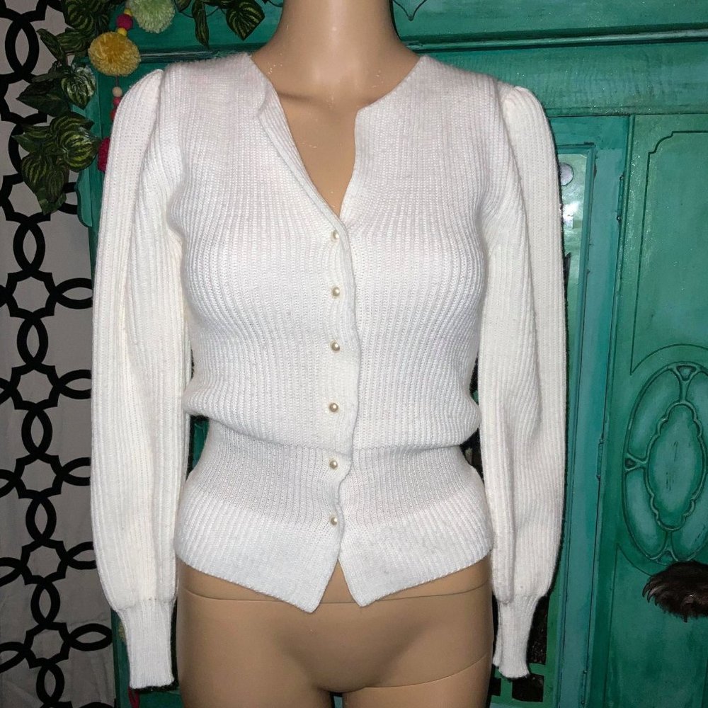 Vintage 70s Cream Retro Sweater